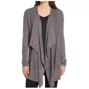 Barefoot Dreams Oversized Cardigan XS/XXS Cozy Chic Lite Sweater 903 Carbon Grey